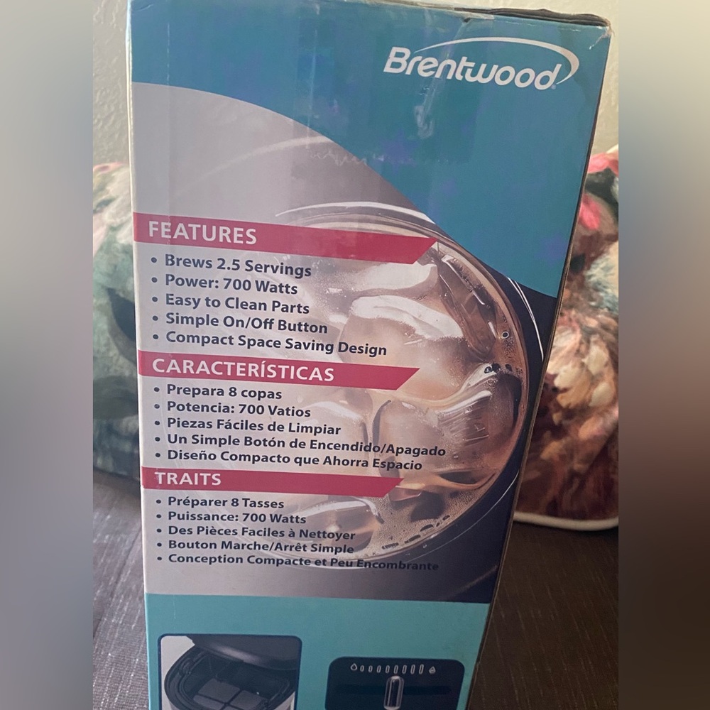 Brentwood Single Serve Iced Coffee & Tea Maker + 20oz. Tumbler Lid & Straw New - Picture 4 of 10